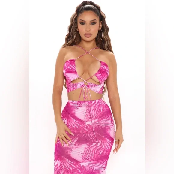 Bahama Mama Tropical Skirt Set - Fuchsia/combo - Picture 5 of 7